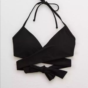 Aerie XL wrap bikini top black